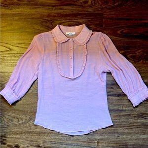 Mine size Medium dusty pink linen-like blouse.